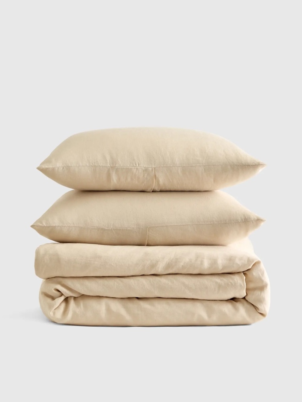 Quince European Linen Sham Set — King — Oat (non-piped) — Set of 2